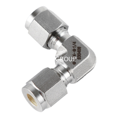 304/316 Stainless Steel Double Ferrule Compression Tube Fittings Elbow for Liquid Medium 1 Piece MOQ Customized Color