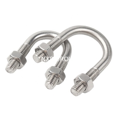 Plain Finish U Type Head Style ASTM A193 B6 SUS410 U-Bolt with Clamp Bracket 2PCS Non-Serrated Hex Flange Nuts