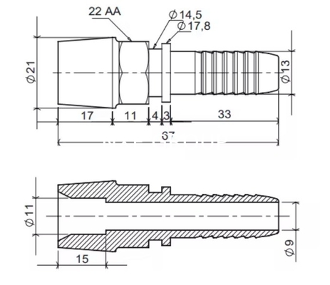 NXF 1'' x 1'' Food Grade Hydraulic Nipple Main Application Steelmaking Industry with Grinding Polished Surface
