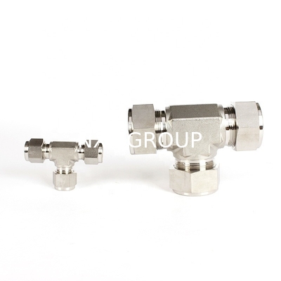 Forged SS304/SS316 Stainless Steel Twin Ferrules Inch Tube Fittings 1/16 to 2" 3-Way Union Tee Pipe Fittings Fully Stocked