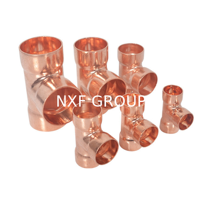 Various Types Copper Tee T18033/EN1057/ASTM B88/AS1432 Fittings TP2 Cu-DHP C12200 C1220 Forged for Pipe Lines Connect