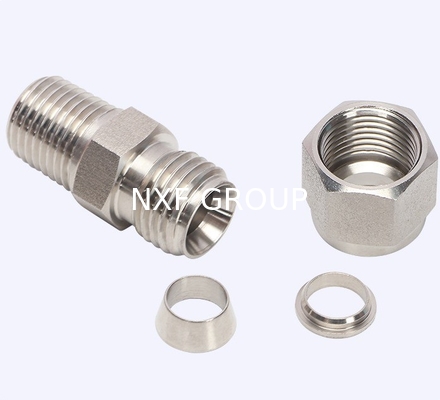 Customized Support OEM Stainless Steel 1/8-4 Inch Male Connectors Twin Ferrule Compression Tube Fittings for Sanitary