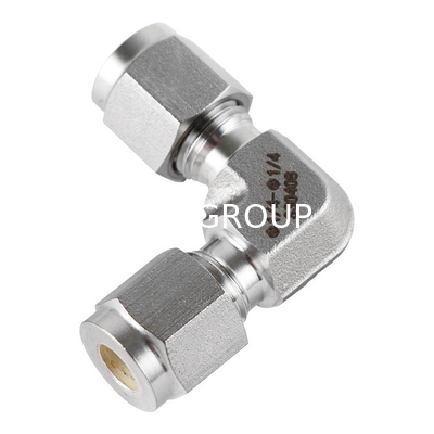 304/316 Stainless Steel Double Ferrule Compression Tube Fittings Elbow for Liquid Medium 1 Piece MOQ Customized Color