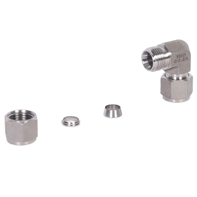 304/316 Stainless Steel Double Ferrule Compression Tube Fittings Elbow for Liquid Medium 1 Piece MOQ Customized Color