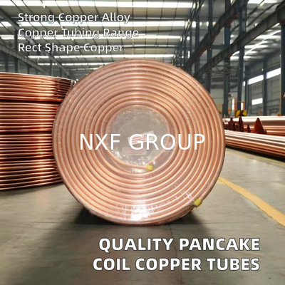 NXF Air Conditioner Pancake Copper Tube Customizable OD 3.6mm-28.58mm Thickness 0.28mm-1.2mm Alloy Copper Plain Tube Coil