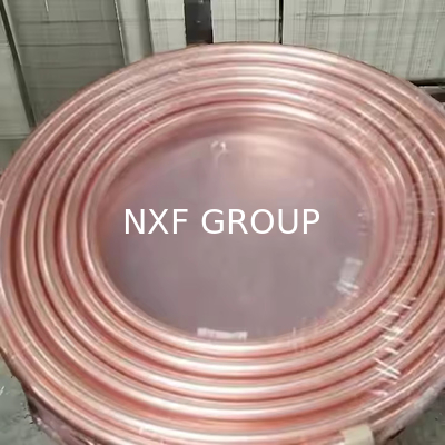 NXF Air Conditioner Pancake Copper Tube Customizable OD 3.6mm-28.58mm Thickness 0.28mm-1.2mm Alloy Copper Plain Tube Coil