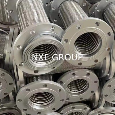 NXF Flex Flexible lined Braided Metal Hose Flange Joint Connector Stainless Steel 316/0Cr17Ni12Mo2 Flange Metal Hose