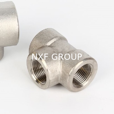 NXF ASTM A240 316H /1Cr17Ni12Mo2/31609 DN15-1200  Class 150-2500 Stainless Steel 316H Forging High Pressure Threaded Tee