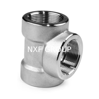 NXF ASTM A240 316H /1Cr17Ni12Mo2/31609 DN15-1200  Class 150-2500 Stainless Steel 316H Forging High Pressure Threaded Tee