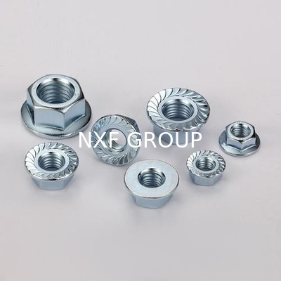 NXF S235JR/A105JRB/DINST37-2/JISSS400/ASTMA283C  M3-M16  Carbon Steel  Zinc Plated Galvanized Hexagonal Flange Nut