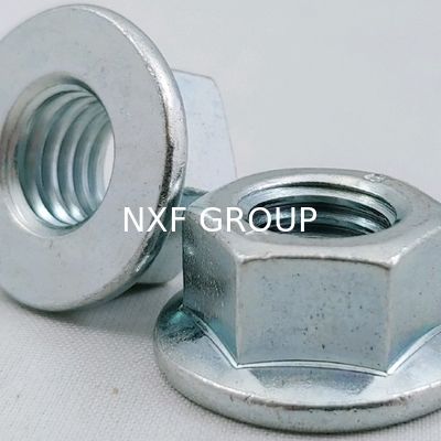 NXF S235JR/A105JRB/DINST37-2/JISSS400/ASTMA283C  M3-M16  Carbon Steel  Zinc Plated Galvanized Hexagonal Flange Nut