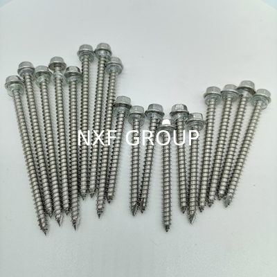 NXF ASTM UNS 316Ti/0Cr18Ni12Mo2Ti ST3.1-ST6.1 Length10-90MM Stainless Steel 316Ti Hexagonal Flange Cutting Screws