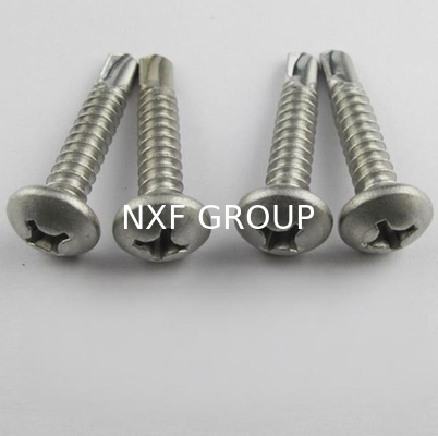 NXF ASTM DIN JIS A240 316Ti/0Cr18Ni12Mo2Ti ST3.5-ST5 Cross Recessed Flat Head Self Tapping Bolt Round Head Drilling Screw