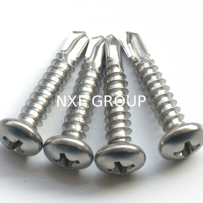 NXF ASTM DIN JIS A240 316Ti/0Cr18Ni12Mo2Ti ST3.5-ST5 Cross Recessed Flat Head Self Tapping Bolt Round Head Drilling Screw