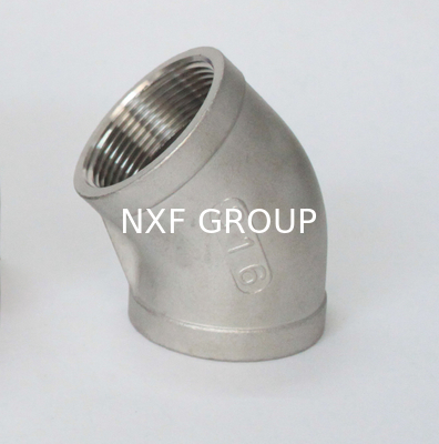 NXF ASTM JIS EN 316Ti/0Cr18Ni12Mo2Ti DN15-1200 Class150-2500 Stainless Steel 316Ti 45 90 Degree Casting Thread Elbow