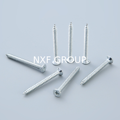 NXF ASTM JIS DIN 235JR/A105JRB/DINST37-2/JISSS400/ASTMA283C ST2.9 25mm Galvanized Cross Countersunk Self Tapping Screws