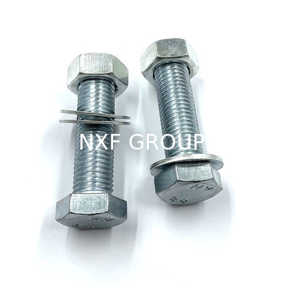 NXF ASTM DIN JIS S235JR/A105JRB/DINST37-2/JISSS400/ASTMA283C M10 55mm Carbon Steel  Zinc Plated Galvanized Hexagonal Bolt