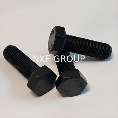NXF ASTM S235JR/A105JRB/DINST37-2/JISSS400/ASTMA283C Diameter M33 Length 100mm Steel Blackned Hexagon Bolts
